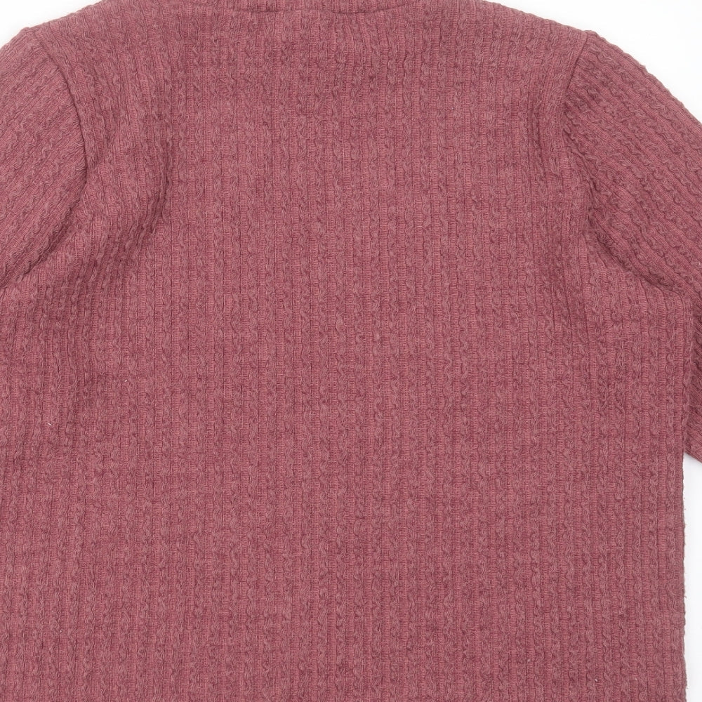 George Womens Purple Round Neck Striped Polyester Pullover Jumper Size 18