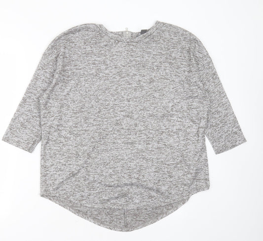 Primark Womens Grey Round Neck  Polyester Pullover Jumper Size M