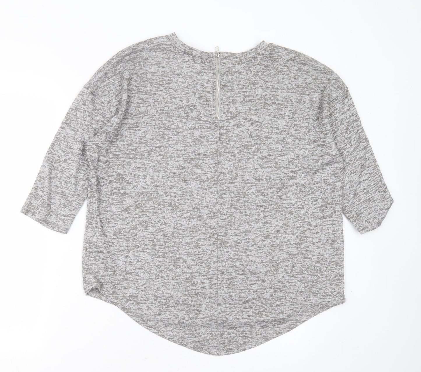 Primark Womens Grey Round Neck  Polyester Pullover Jumper Size M