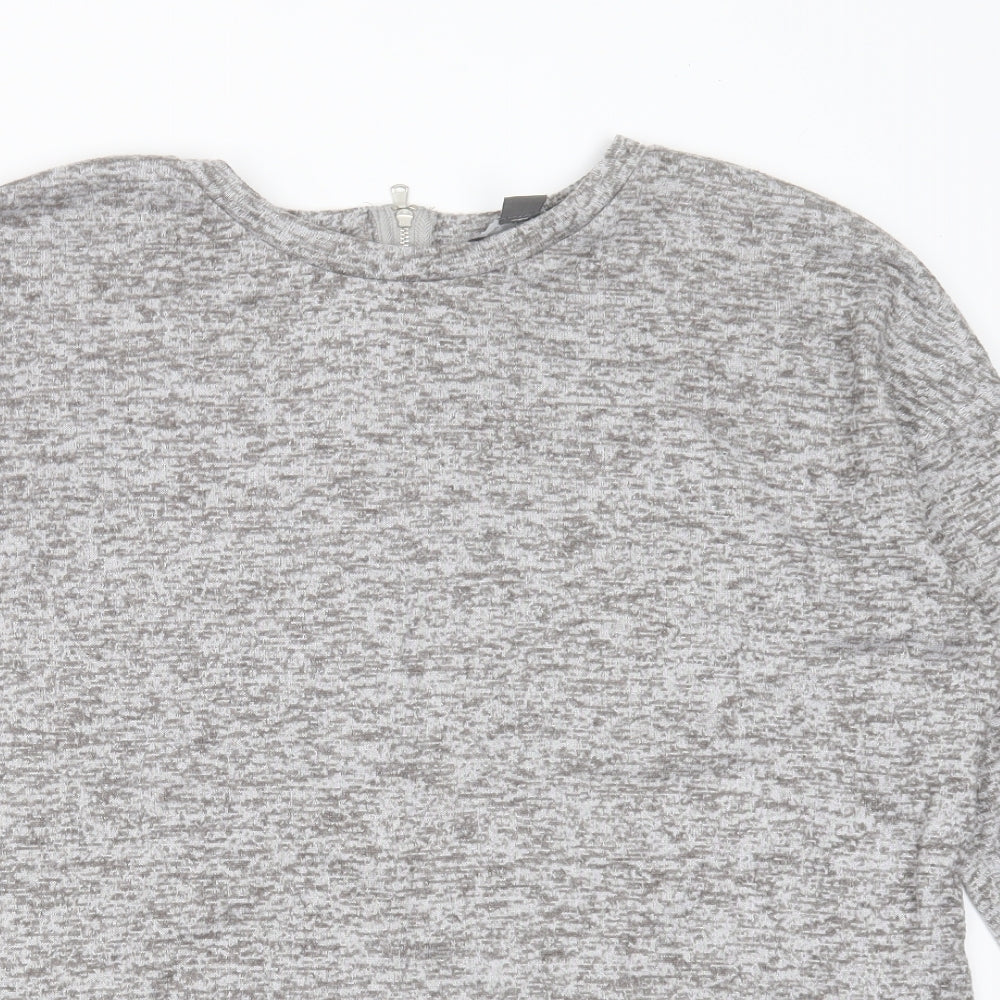 Primark Womens Grey Round Neck  Polyester Pullover Jumper Size M