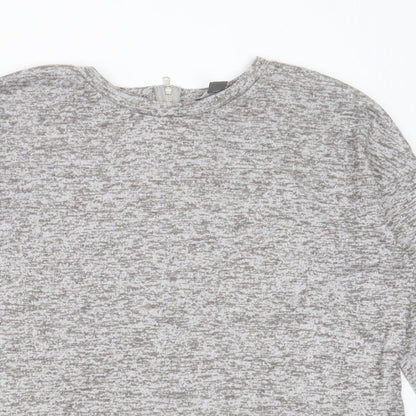 Primark Womens Grey Round Neck  Polyester Pullover Jumper Size M