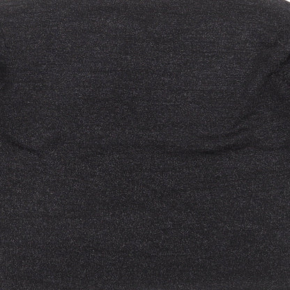 Brand and care label for Suchita women’s black round neck viscose jumper, size S