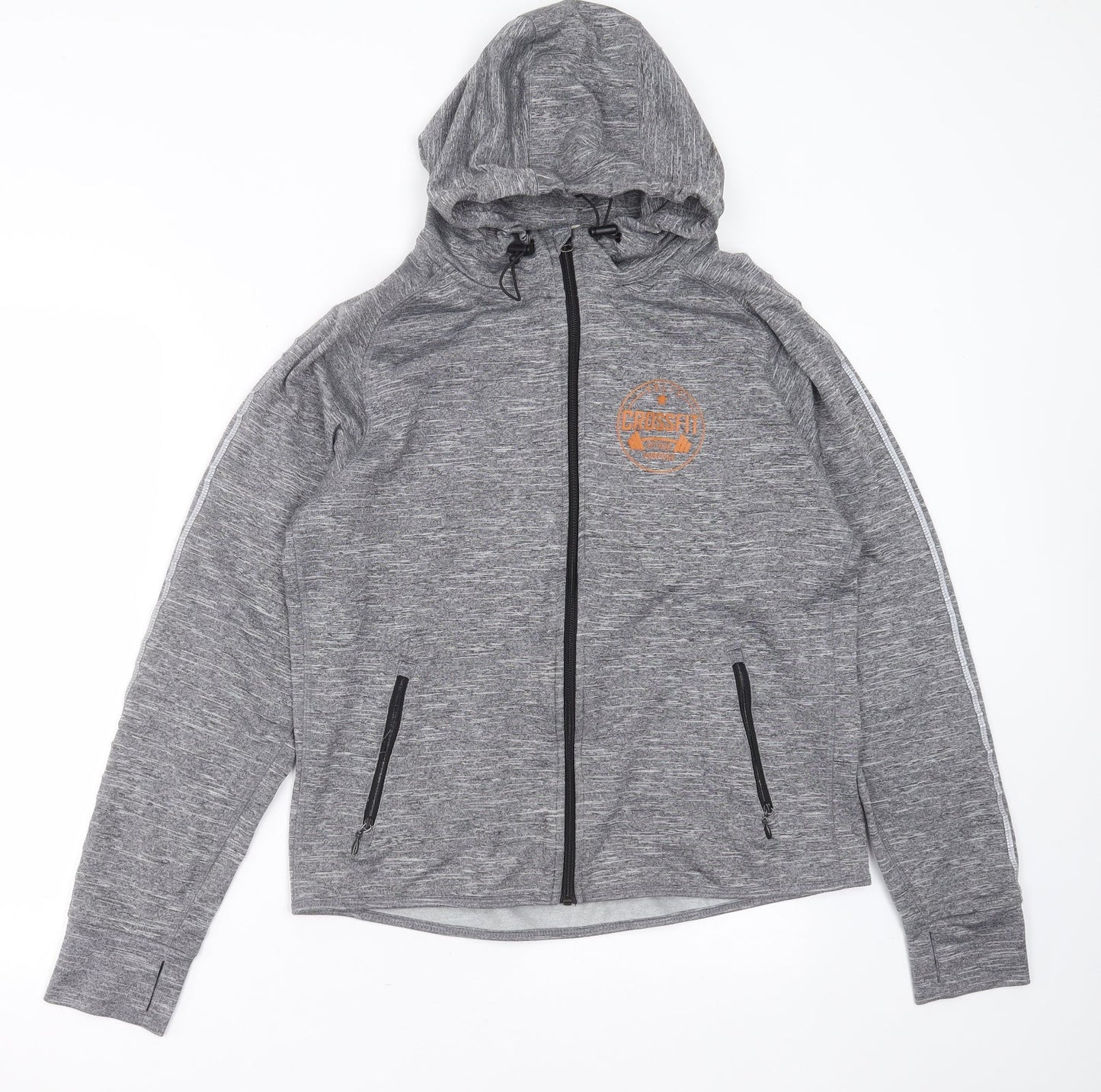 crossfit Mens Grey  Polyester Full Zip Hoodie Size M   - cross fit