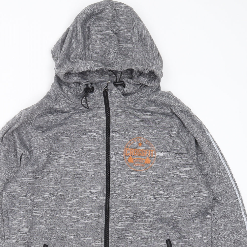 crossfit Mens Grey  Polyester Full Zip Hoodie Size M   - cross fit