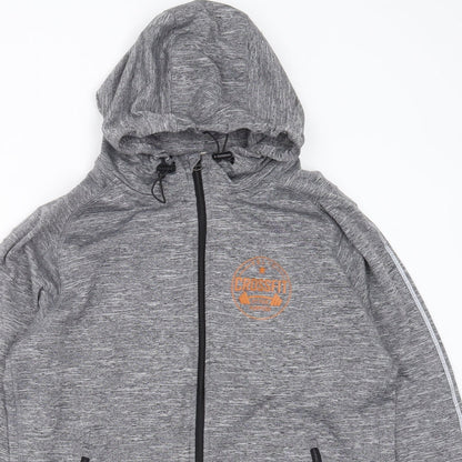 crossfit Mens Grey  Polyester Full Zip Hoodie Size M   - cross fit