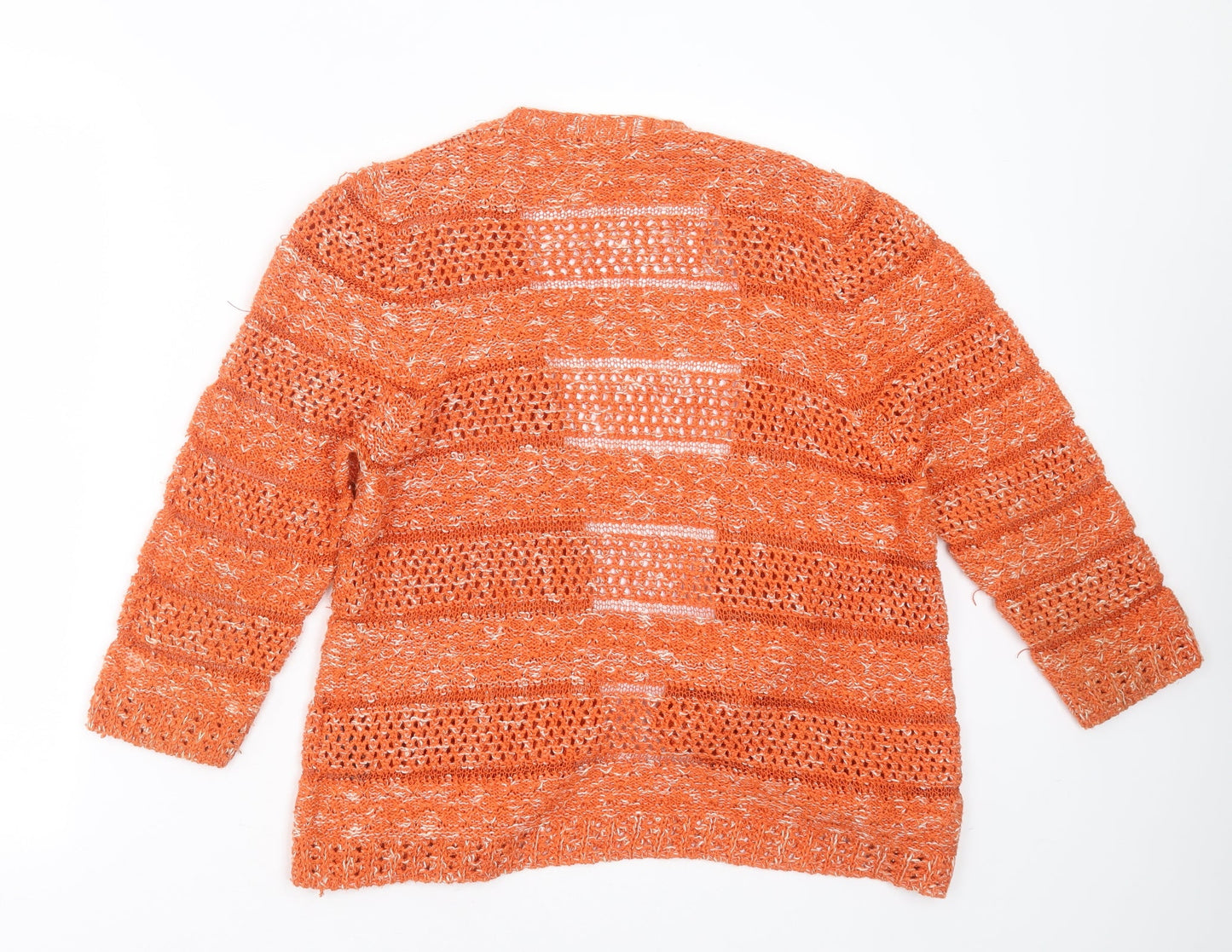 Womens UK Size M M&Co Orange Cardigan Jumper