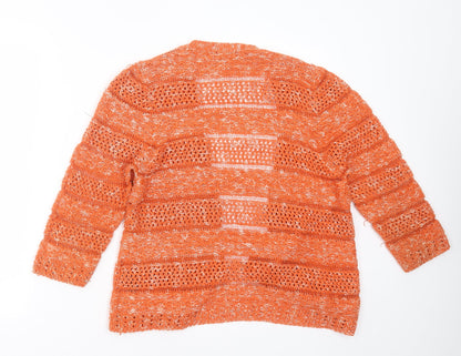 Womens UK Size M M&Co Orange Cardigan Jumper