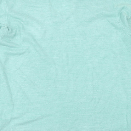 Marks and Spencer Mens Green V-Neck  Acrylic Pullover Jumper Size L