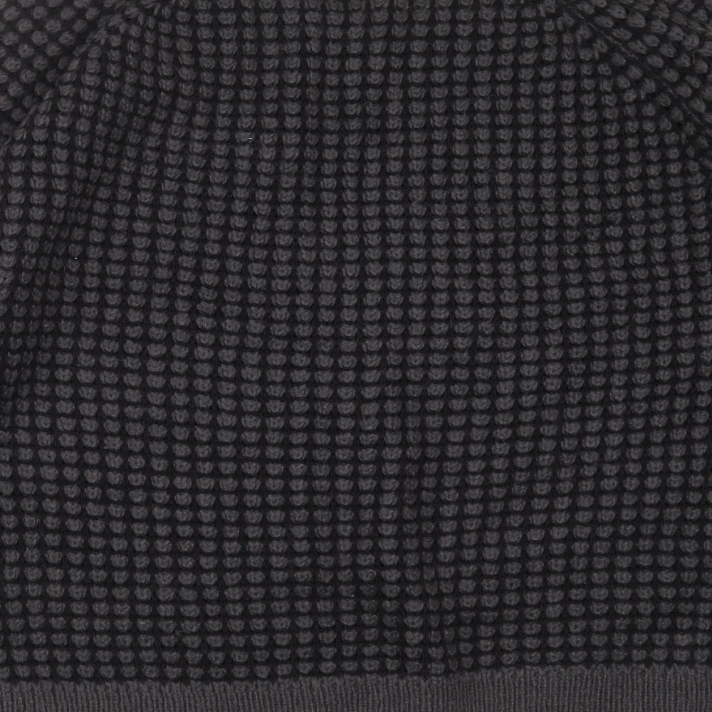 George Womens Grey Round Neck Striped Acrylic Pullover Jumper Size 16