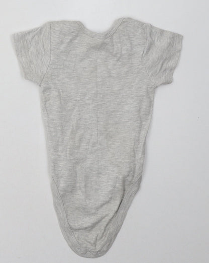 Pure Baby Baby Grey  Cotton Babygrow One-Piece Size 12-18 Months  Buckle