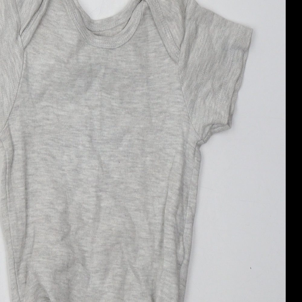 Pure Baby Baby Grey  Cotton Babygrow One-Piece Size 12-18 Months  Buckle