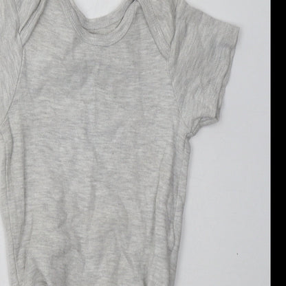 Pure Baby Baby Grey  Cotton Babygrow One-Piece Size 12-18 Months  Buckle