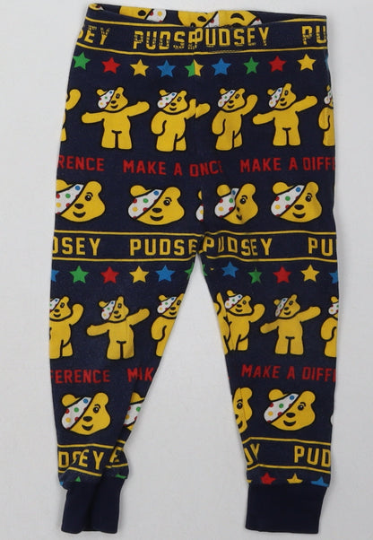 George Boys Blue Geometric Cotton  Pyjama Pants Size 2 Years   - Pudsey