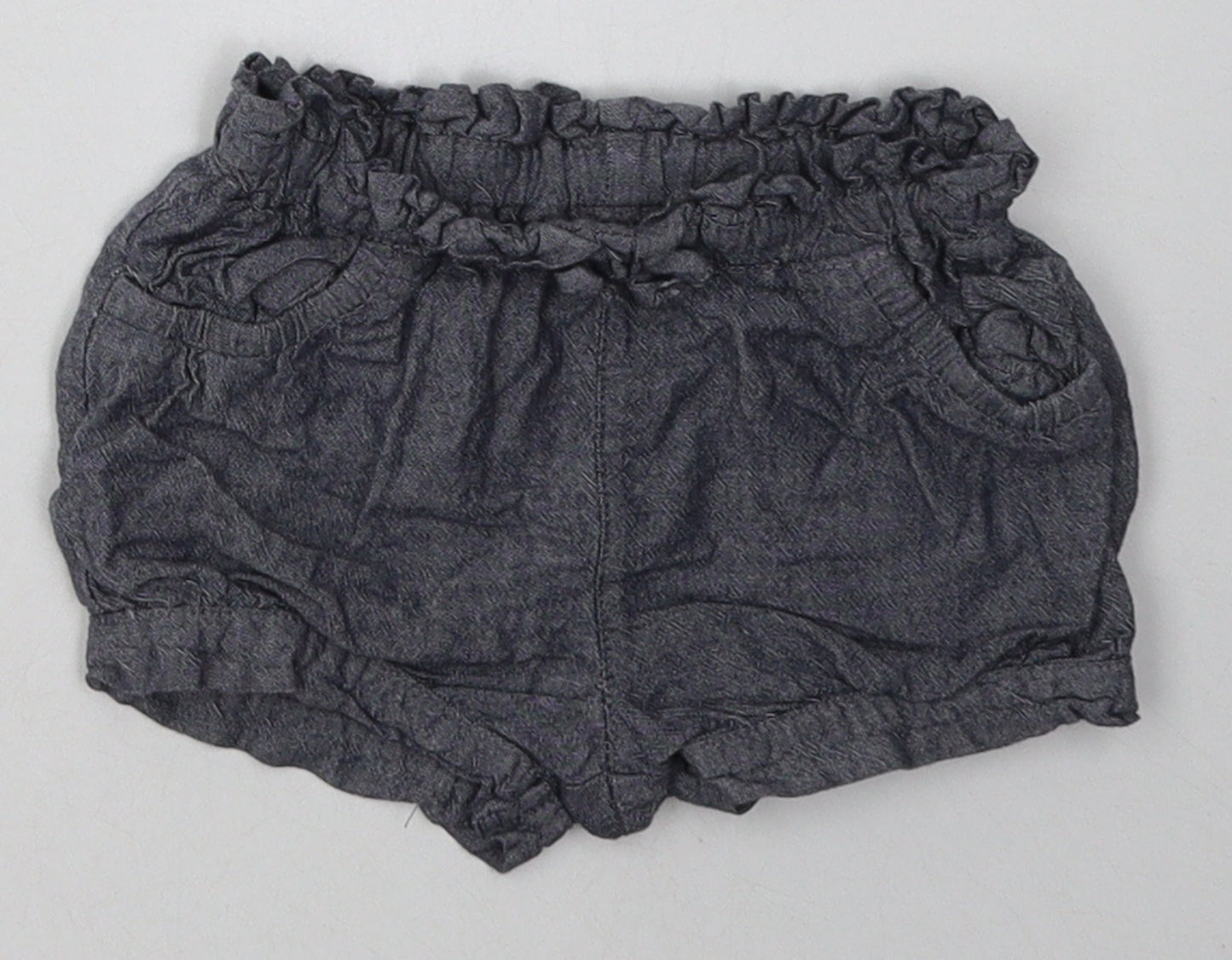 Preworn Baby Grey  Cotton Shorts Outfit/Set Size 9-12 Months