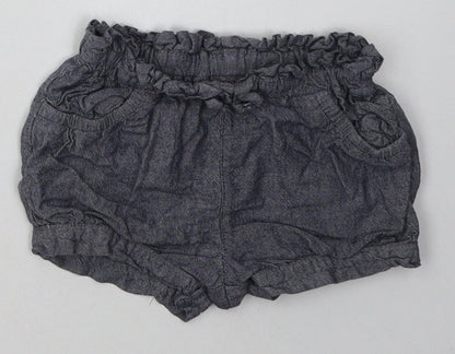 Preworn Baby Grey  Cotton Shorts Outfit/Set Size 9-12 Months