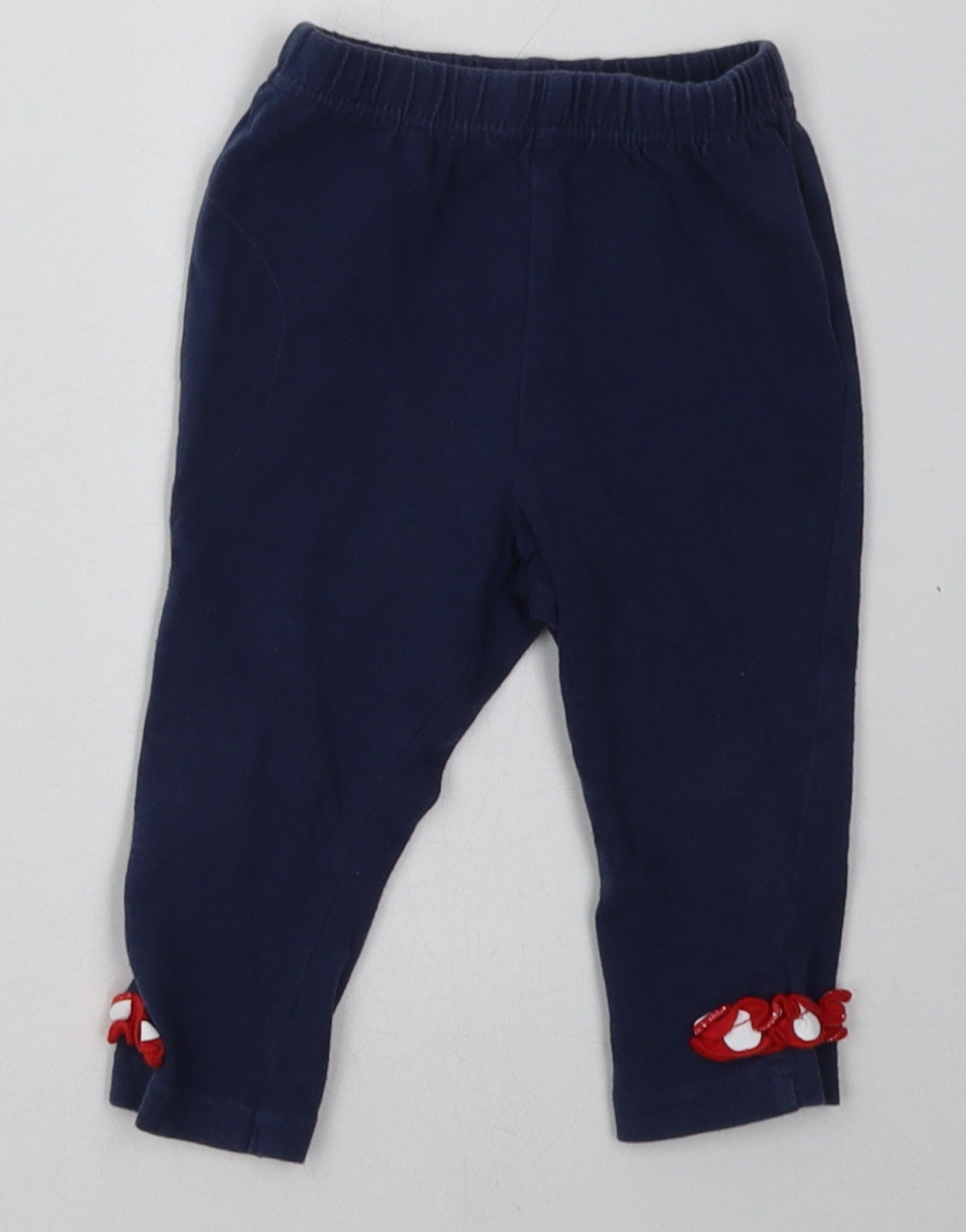 George Girls Blue  Cotton Sweatpants Trousers Size 6-9 Months   - Disney