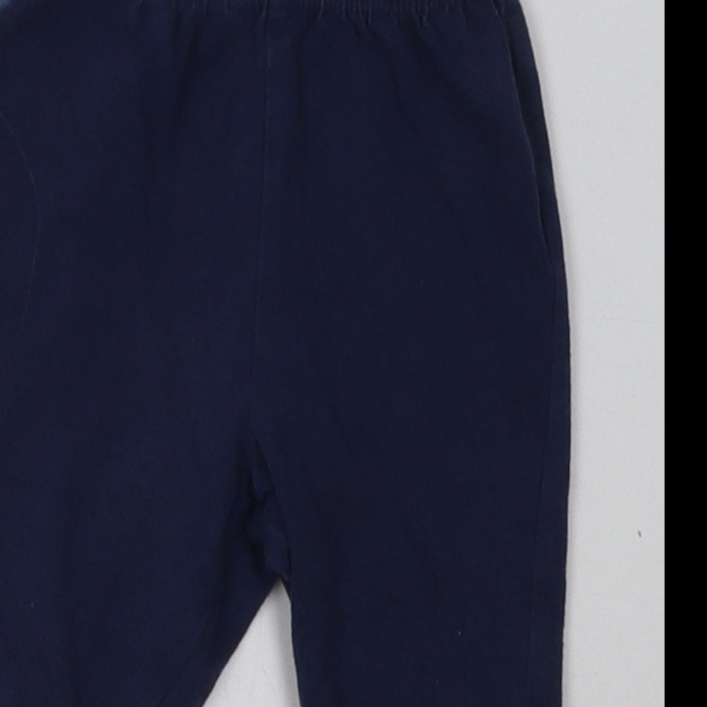 George Girls Blue  Cotton Sweatpants Trousers Size 6-9 Months   - Disney