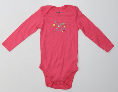 Lupilu Girls Pink  Cotton Babygrow One-Piece Size 18 Months  Buckle - pretty cool kitty