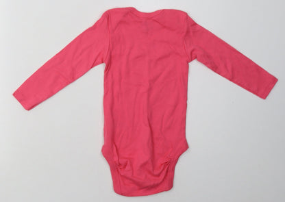 Lupilu Girls Pink  Cotton Babygrow One-Piece Size 18 Months  Buckle - pretty cool kitty
