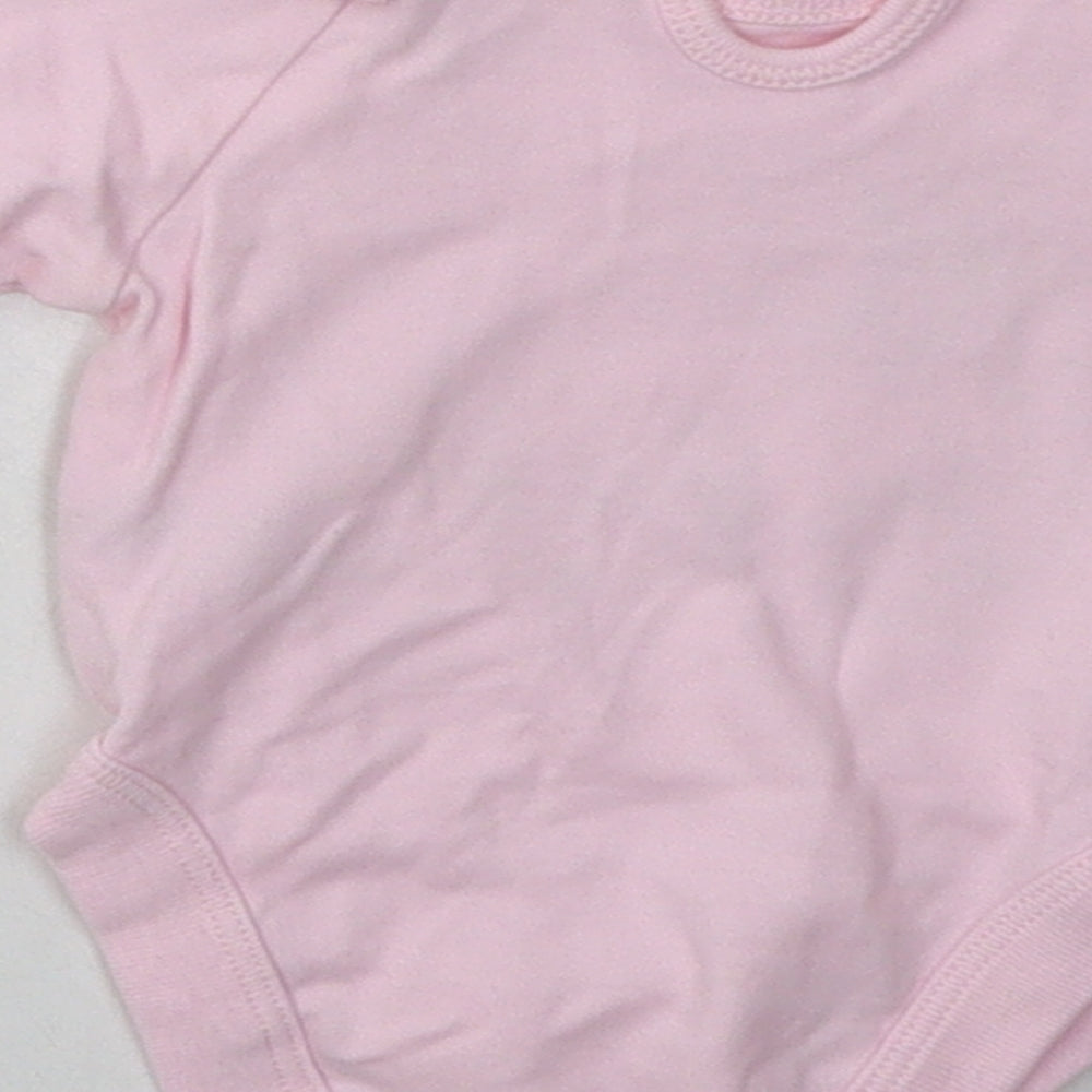 George Girls Pink  Cotton Babygrow One-Piece Size Newborn  Buckle - pretty little bee