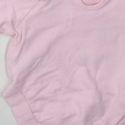 George Girls Pink  Cotton Babygrow One-Piece Size Newborn  Buckle - pretty little bee
