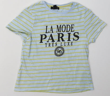 Womens UK Size 6 New Look Blue Basic T-Shirt