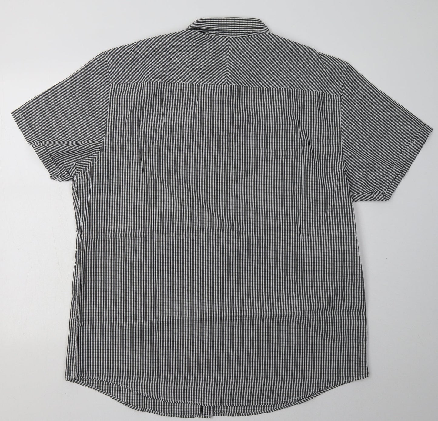 Mens UK Size L Debenhams Black  Button-Up Short Sleeve Casual Shirt