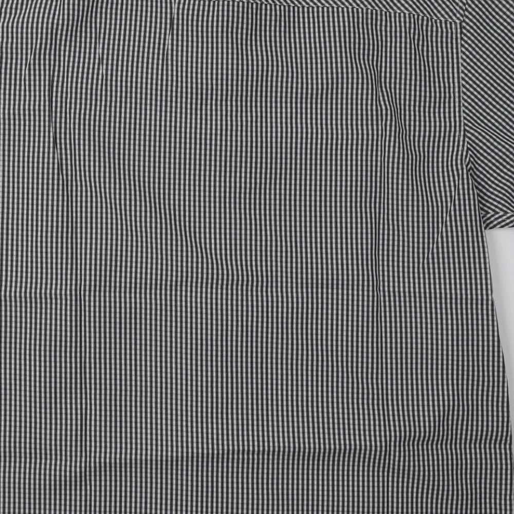 Mens UK Size L Debenhams Black  Button-Up Short Sleeve Casual Shirt