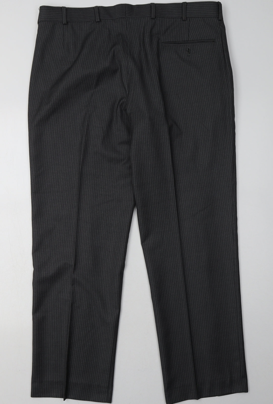 karl jackson Womens Grey Striped Polyester Trousers  Size 36 L31 in Regular Button - Short