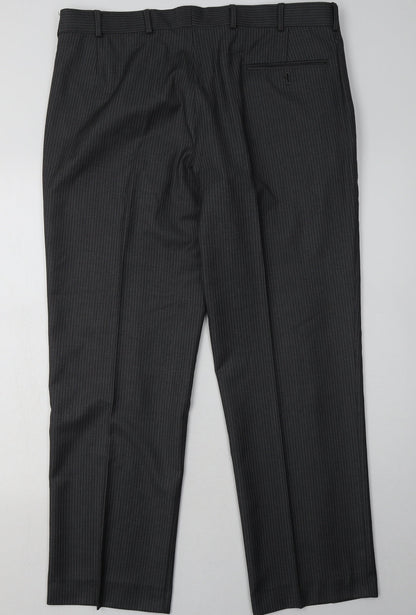 karl jackson Womens Grey Striped Polyester Trousers  Size 36 L31 in Regular Button - Short