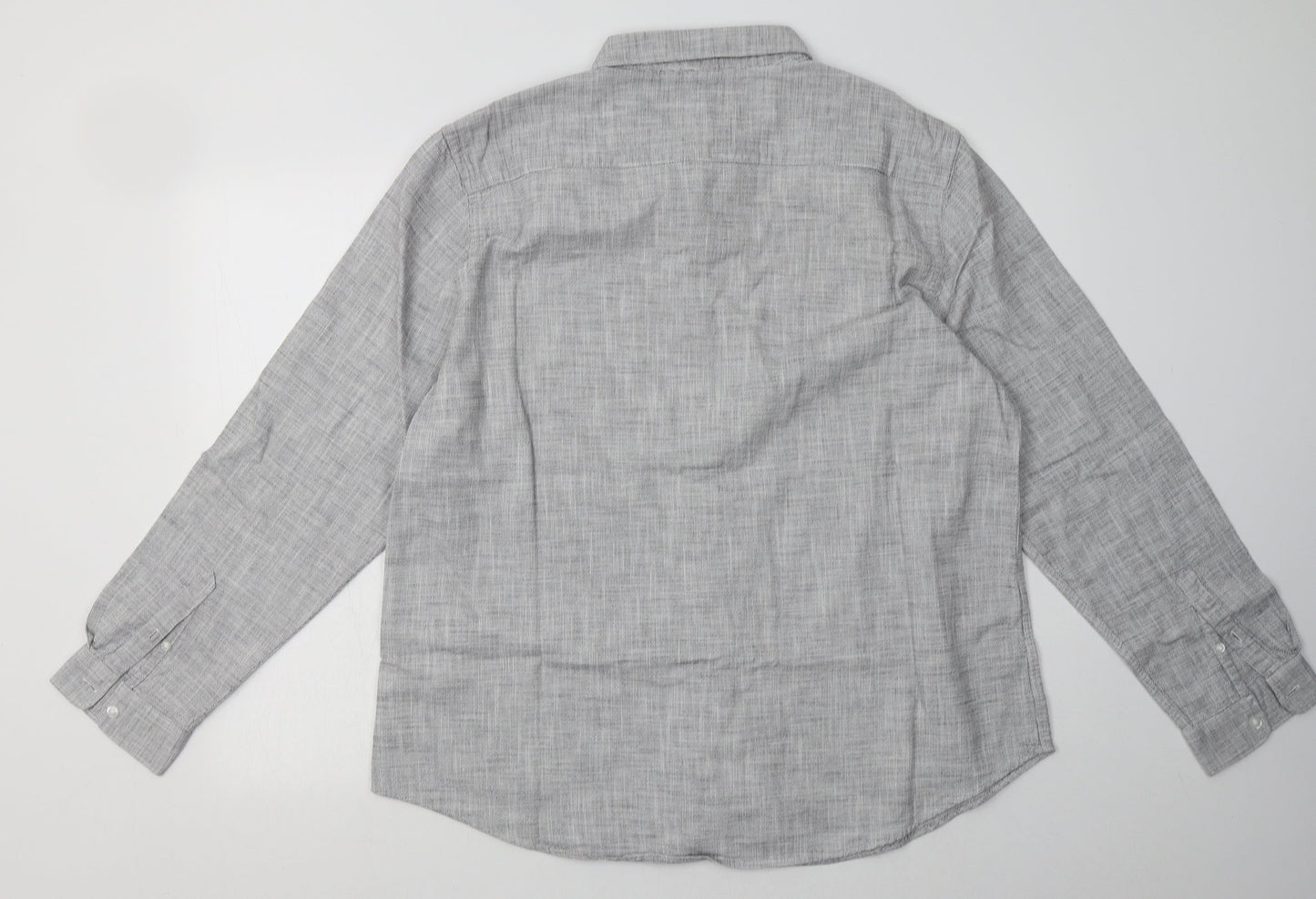 Mens UK Size XL Debenhams Grey  Button-Up Long Sleeve Casual Shirt