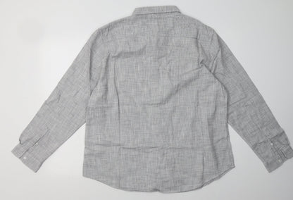 Mens UK Size XL Debenhams Grey  Button-Up Long Sleeve Casual Shirt