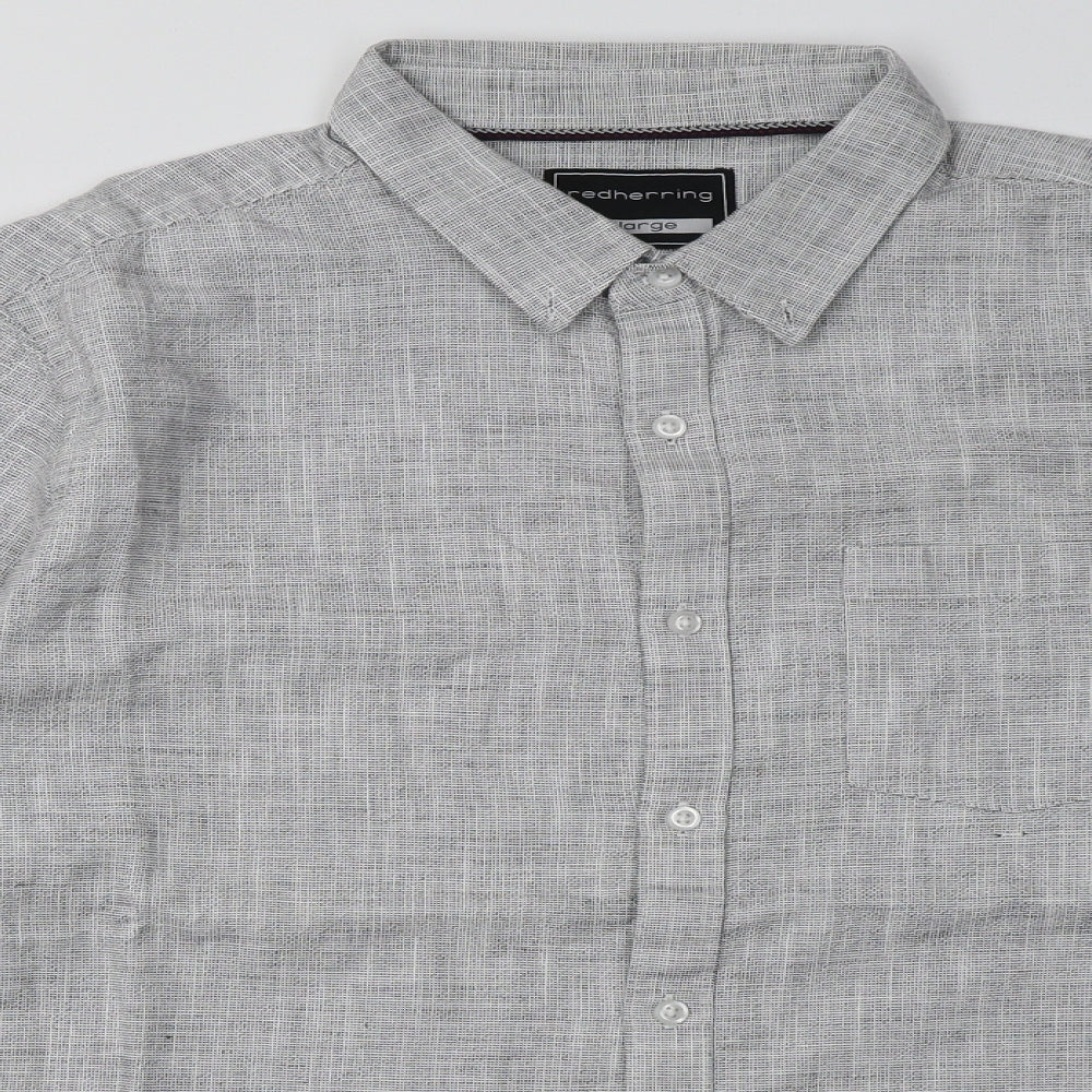 Mens UK Size XL Debenhams Grey  Button-Up Long Sleeve Casual Shirt