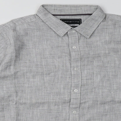 Mens UK Size XL Debenhams Grey  Button-Up Long Sleeve Casual Shirt