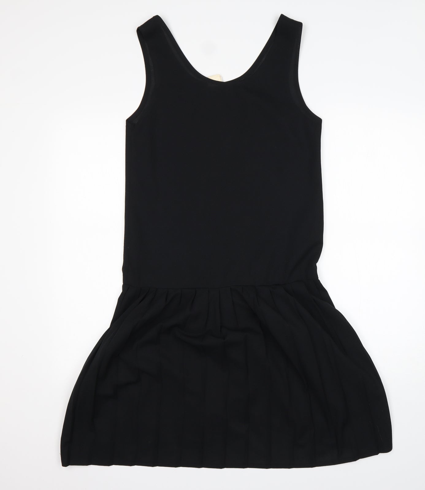 Preworn Womens Black  Polyester Tank Dress  Size 12  Round Neck