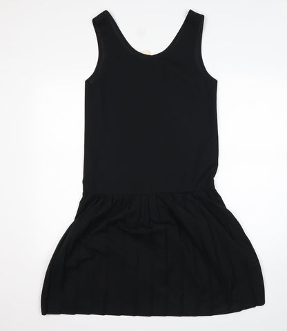Preworn Womens Black  Polyester Tank Dress  Size 12  Round Neck