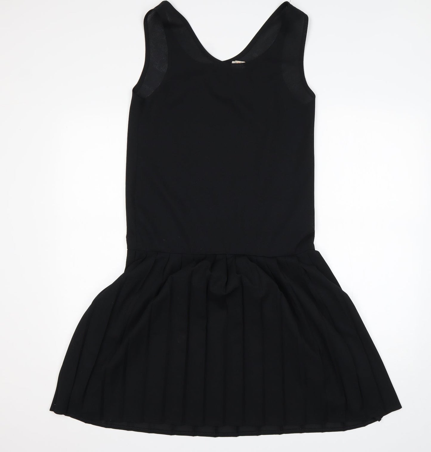 Preworn Womens Black  Polyester Tank Dress  Size 12  Round Neck