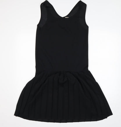 Preworn Womens Black  Polyester Tank Dress  Size 12  Round Neck