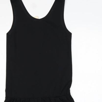 Preworn Womens Black  Polyester Tank Dress  Size 12  Round Neck