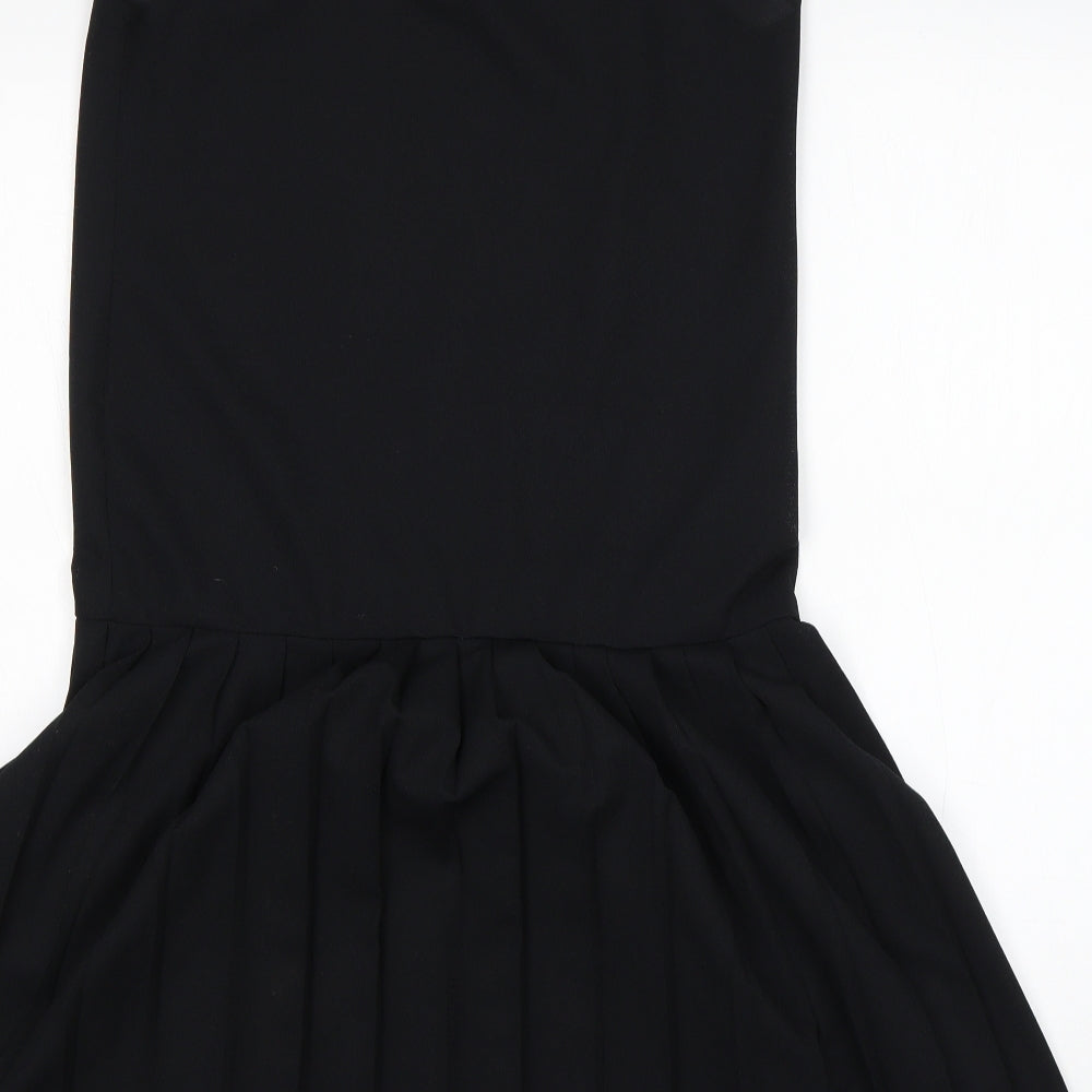 Preworn Womens Black  Polyester Tank Dress  Size 12  Round Neck