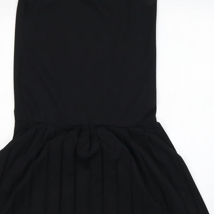 Preworn Womens Black  Polyester Tank Dress  Size 12  Round Neck