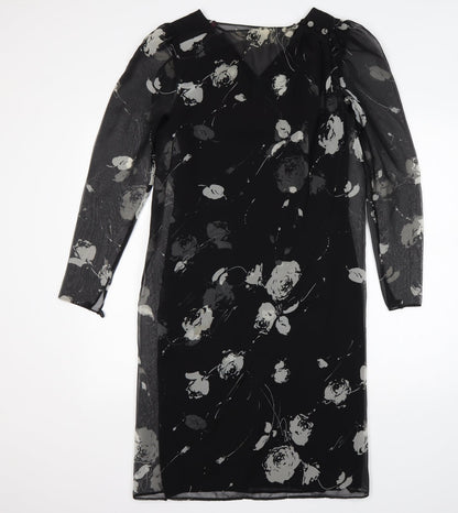 Frank Usher Womens Multicoloured Floral Polyester Shift  Size 10  Round Neck