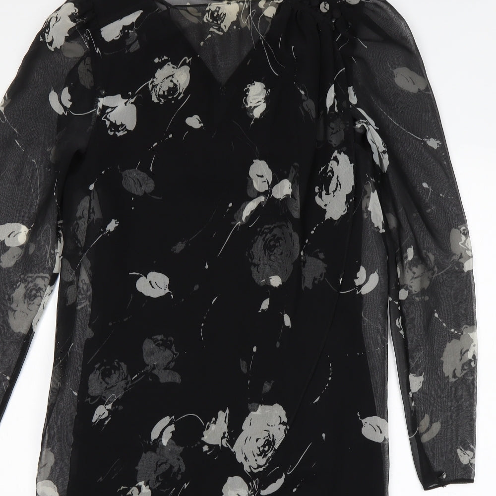 Frank Usher Womens Multicoloured Floral Polyester Shift  Size 10  Round Neck