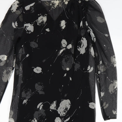 Frank Usher Womens Multicoloured Floral Polyester Shift  Size 10  Round Neck