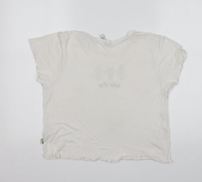 Womens UK Size M New Look White Cropped T-Shirt