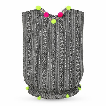 Front view of Matalan girls’ multicoloured fair isle polyester basic blouse, size 6-7, years round neck