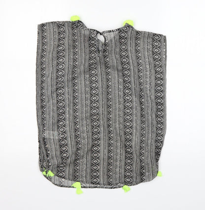 Back view of Matalan girls’ multicoloured fair isle polyester basic blouse, size 6-7, years round neck