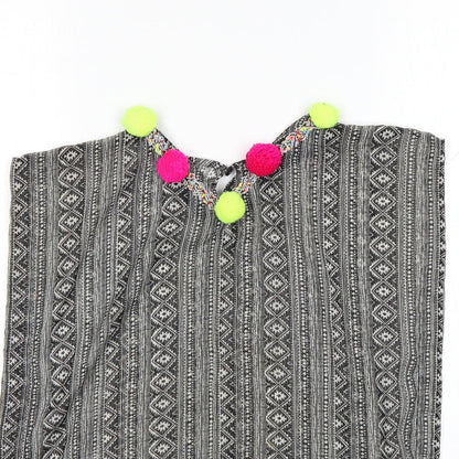 Close-up detail of Matalan girls’ multicoloured fair isle polyester basic blouse, size 6-7, years round neck