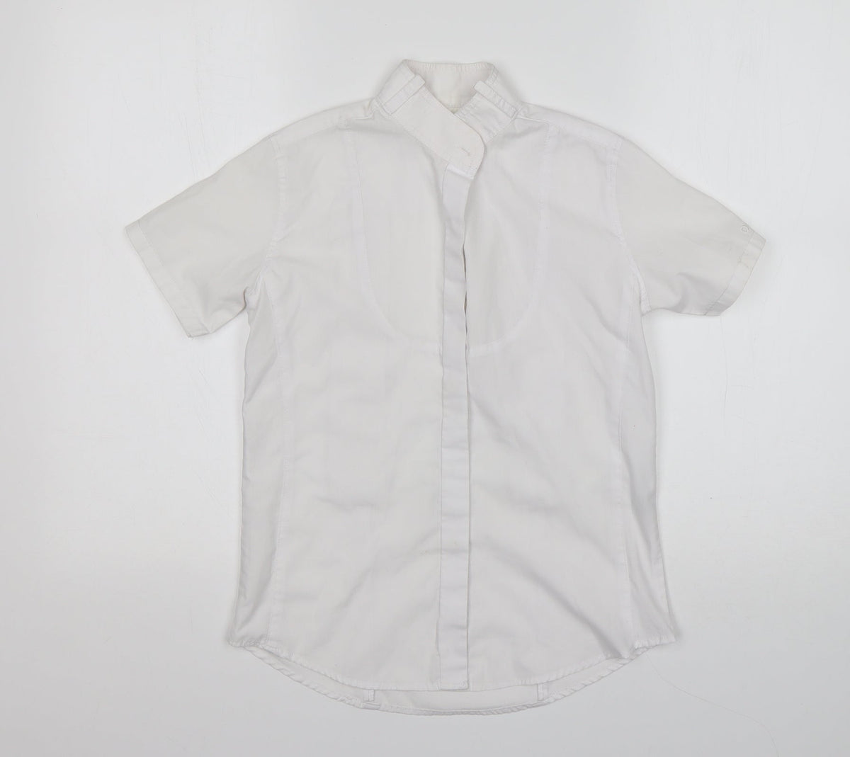 Additional front view of Dublin women’s white polyester basic button-up, size UK 10, collared