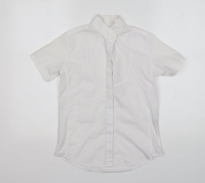 Additional front view of Dublin women’s white polyester basic button-up, size UK 10, collared